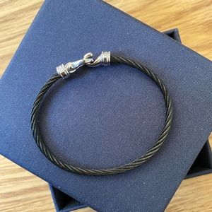 Black and Silver Bracelet with Black Crystals